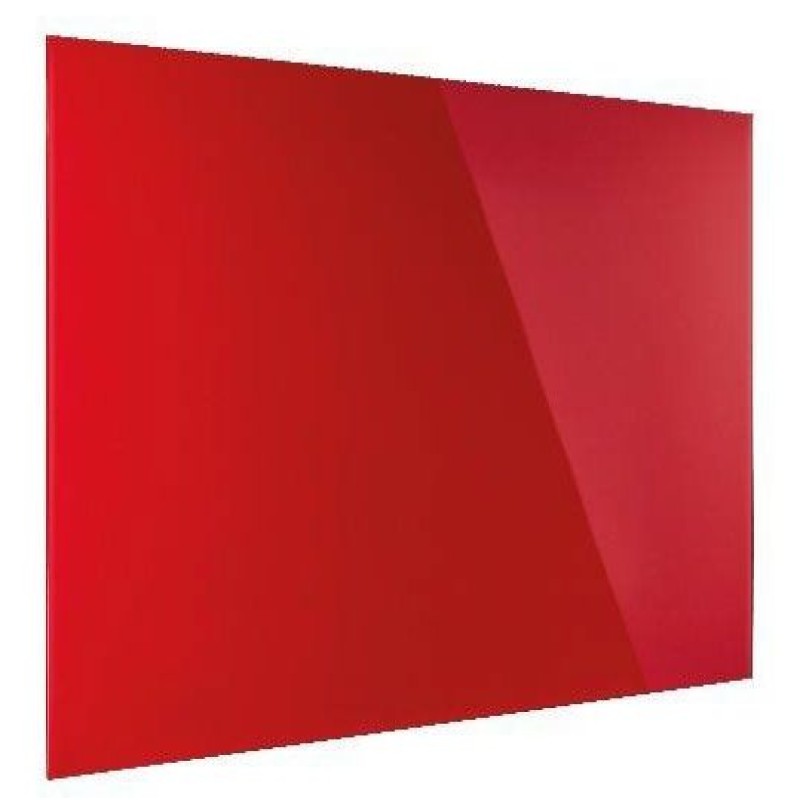 Magnetoplan glass 2 Write Magnetic Coloured Glass Board, 80cm x 60cm Red