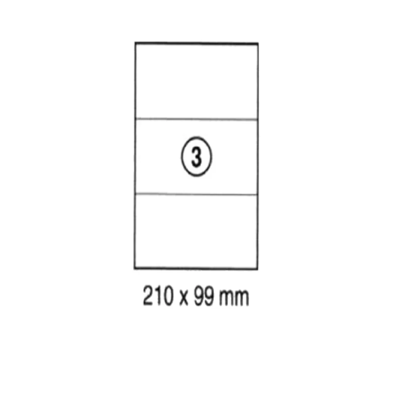 Xellent 3 Label/sheets, 210x99mm 100sheets/pack