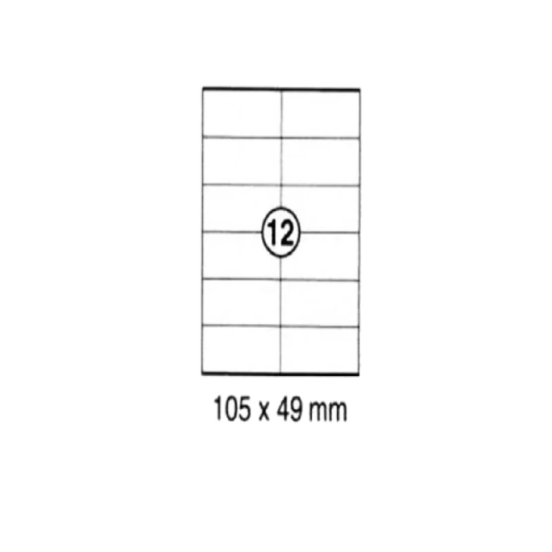 Xellent 12 Label/sheets, 105 x 49mm 100sheets/pack
