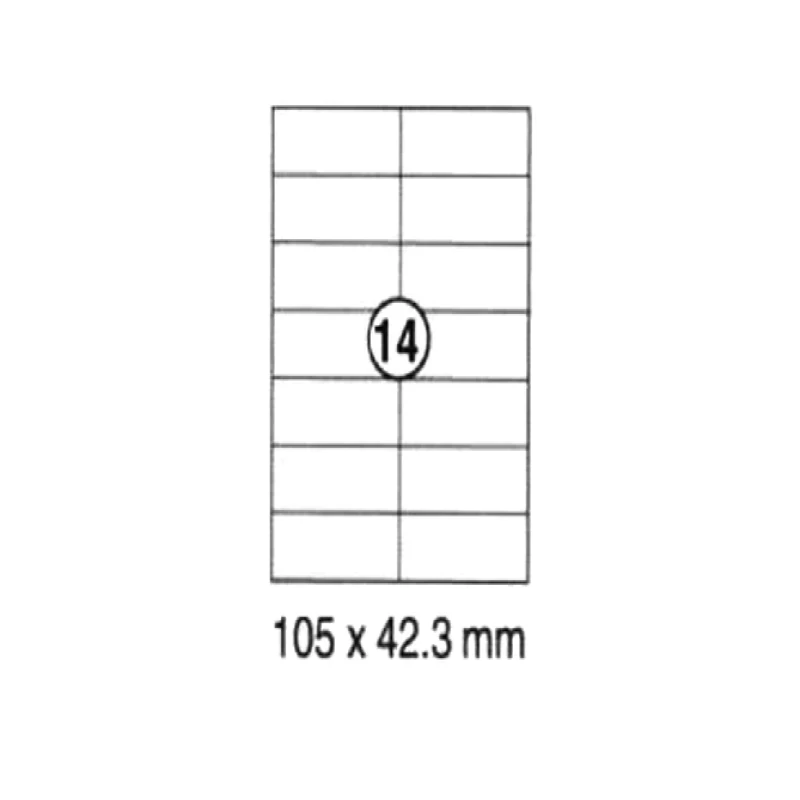 Xellent 14 Label/sheets, 105 x 42.3mm 100sheets/pack