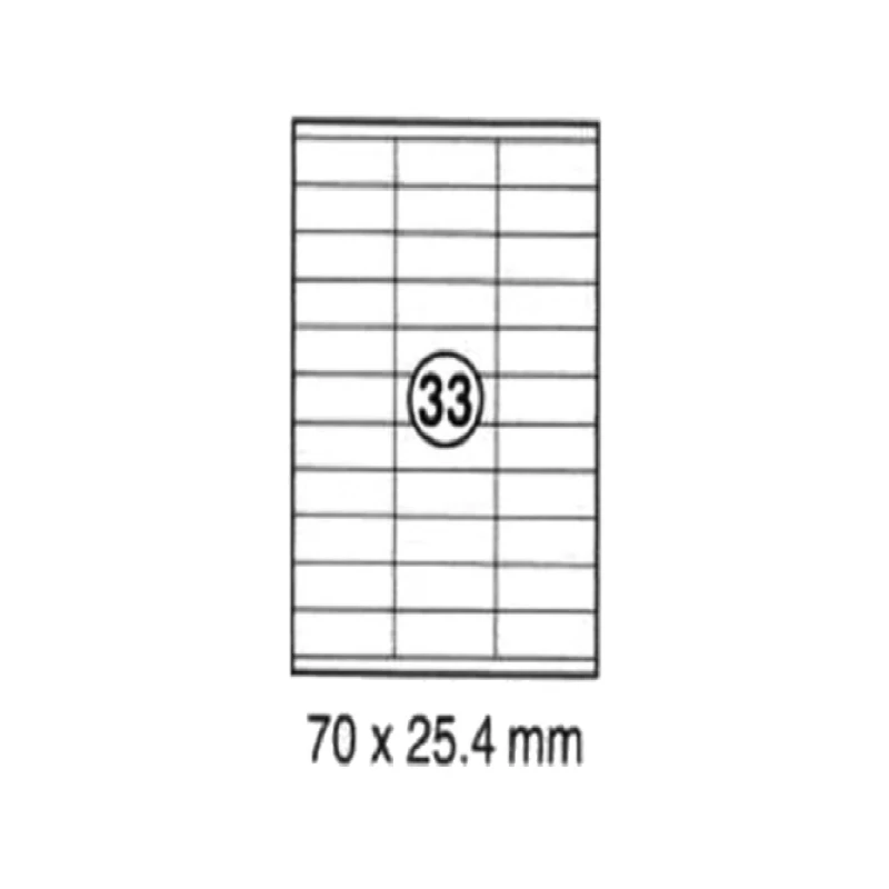 Xellent 33 Label/sheets, 70  x 25.4mm 100sheets/pack