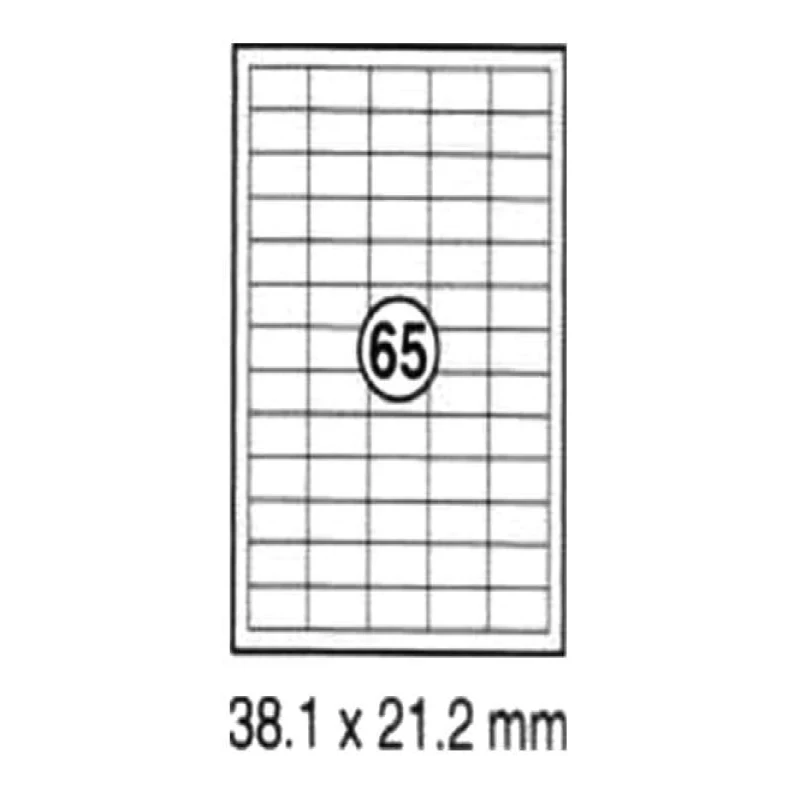 Xellent 65 Label/sheets, 38.1 x 21.2mm 100sheets/pack