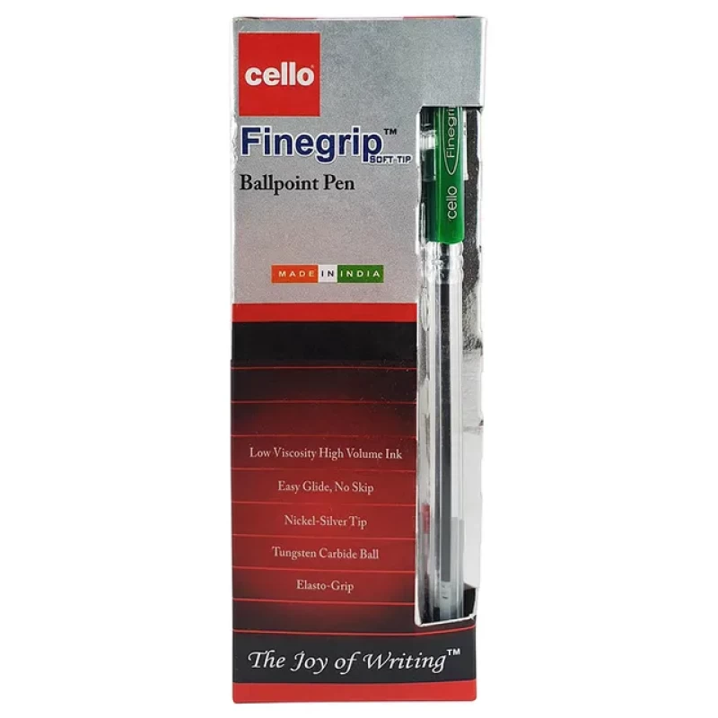Cello Pen Fine Grip, 12/box, Green