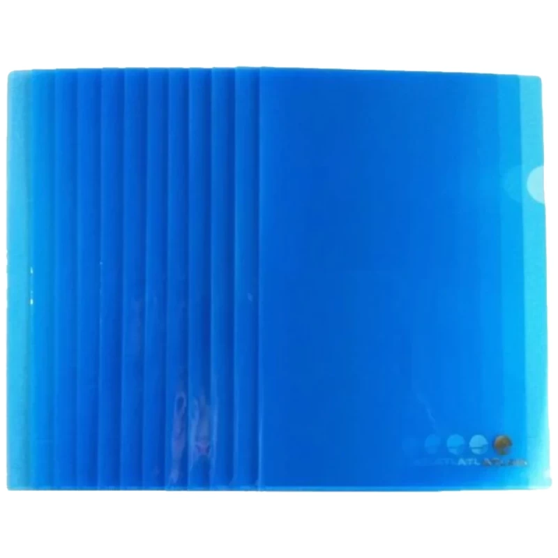 L- Folder F-S Clear Atlas 12-Pack,Blue