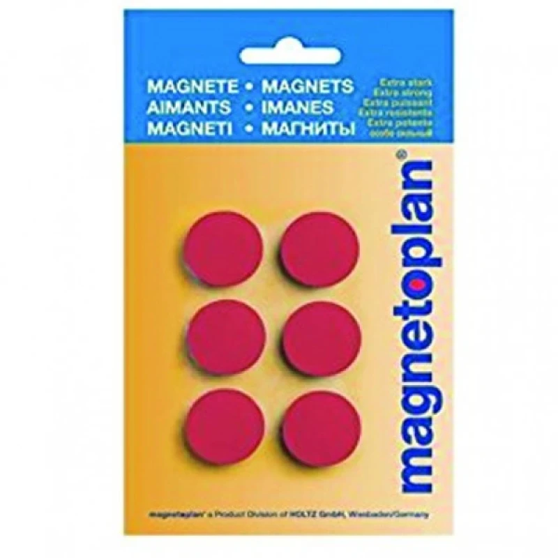 Discofix Hobby Magnet -25 mm Red -Strength -0.3 kg - Pack of 6-Pcs