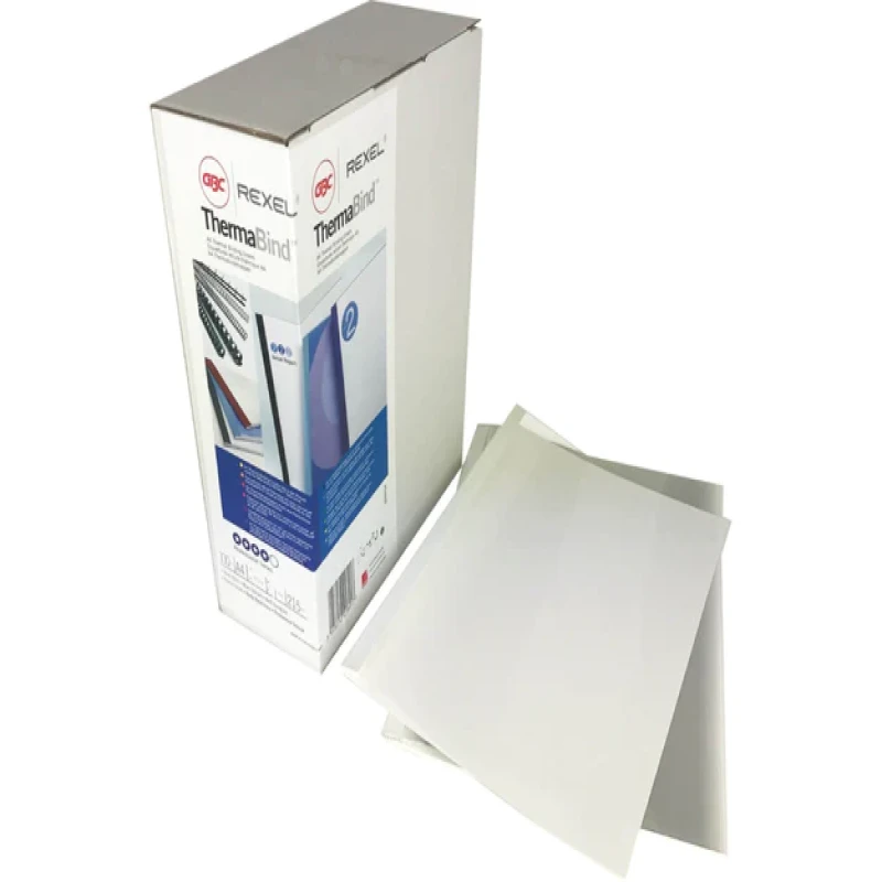 GBC Thermabind Thermal Binding Covers, 3mm, White, Box of 100-Model107SIB370021