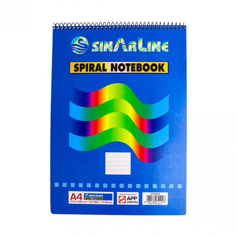 Delmon Spiral Pad, Top Spiral A4, 70 Sheets, Line Ruled