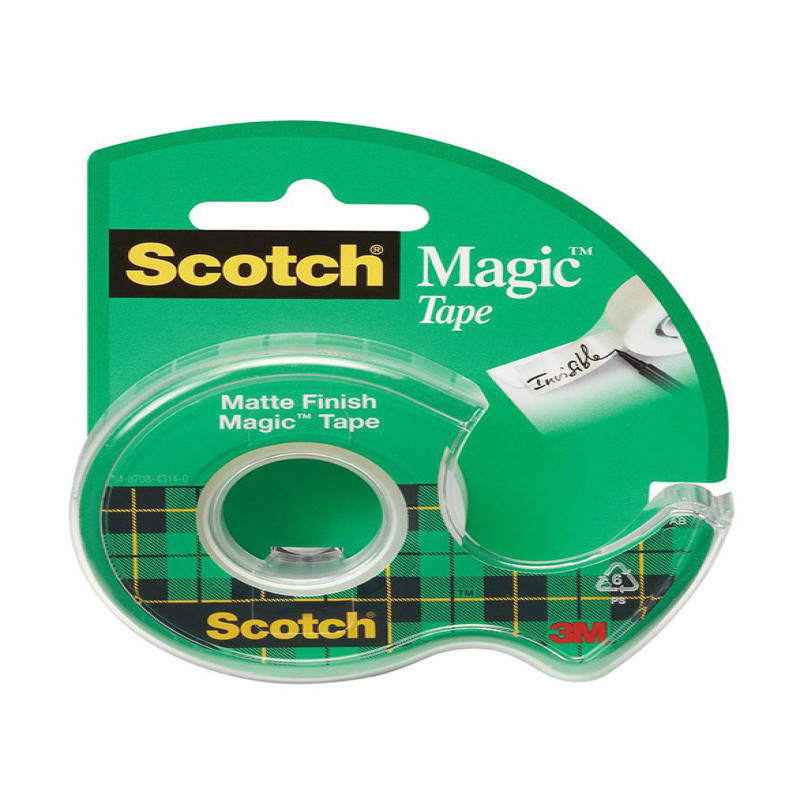3M Scotch Magic Tape with Refillable Dispenser, 3-4 x 300